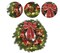 Lighted Christmas Wreath with 40 LED Warm White Lights for Winter Holidays Home Decoration 16 Inches LED Christmas Wreath with Pinecones Red Berries, Red Bowknot